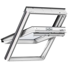 VELUX GGU CK06 0062 White Polyurethane Triple Glazed Noise Reduction Centre Pivot Roof Window 55x118cm