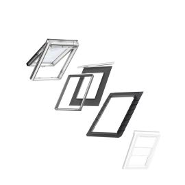 VELUX MK04 Top-Hung Window & White Duo Blind Loft Bundle for Slate 78x98cm